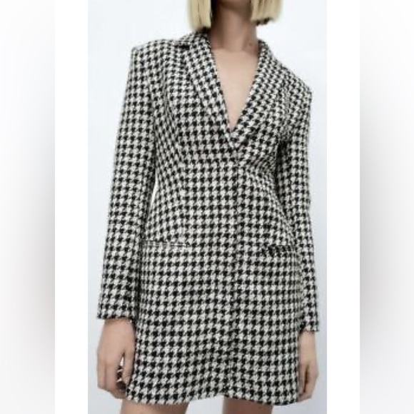 Zara Houndstooth Blazer Mini Dress - Picture 1 of 4